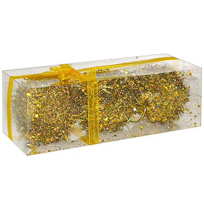 Набор новогодних шаров, 3 шт Цвет: золотой 04576G8 Феникс-Презент 2008 г ; Упаковка: пластиковая коробка инфо 723g.