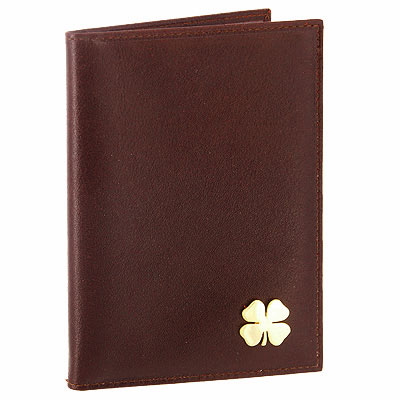 Обложка для паспорта "Счастливый клевер", цвет: темно-коричневый см Изготовитель: Китай Артикул: 4324 инфо 870g.